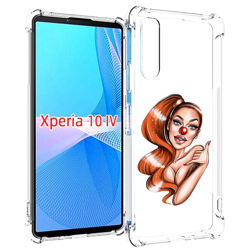 Чехол MyPads девушка-клоун для Sony Xperia 10 IV (10-4) задняя-панель-накладка-бампер чехол mypads одетый клоун для sony xperia 10 iv 10 4 задняя панель накладка бампер