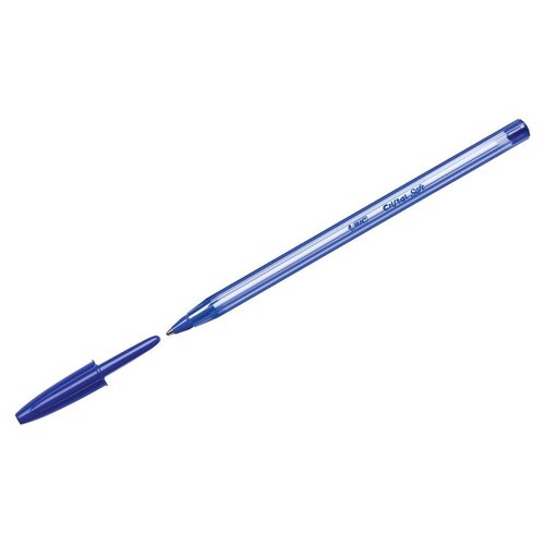 Комплект 50 шт, Ручка шариковая Bic Cristal Soft синяя, 1.2мм