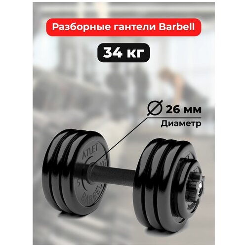 Гантель разборная MB Barbell MB-FdbM-At34 34кг