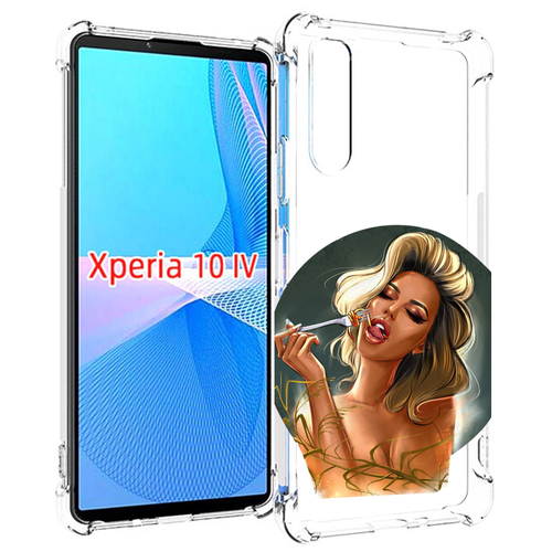 Чехол MyPads голодная-девушка-модель женский для Sony Xperia 10 IV (10-4) задняя-панель-накладка-бампер чехол mypads санта клаус девушка для sony xperia 10 iv 10 4 задняя панель накладка бампер