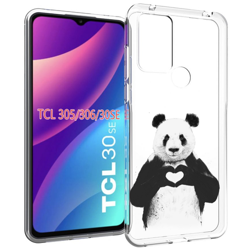 чехол mypads панда в костюме для tcl 30se tcl 305 tcl 306 tcl 30e задняя панель накладка бампер Чехол MyPads Влюбленная панда для TCL 30SE / TCL 305 / TCL 306 / TCL 30E задняя-панель-накладка-бампер