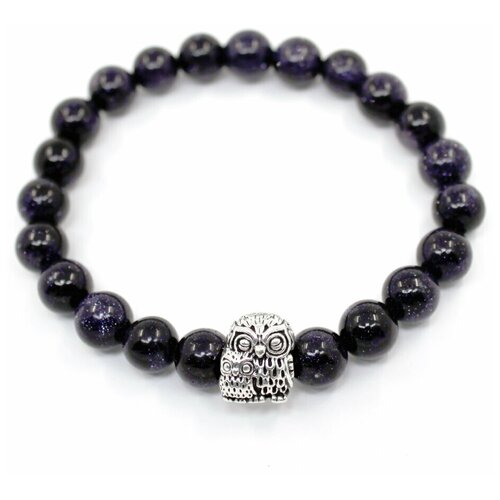 фото Handinsilver ( посеребриручку ) браслет из синего авантюрина 8мм и совой