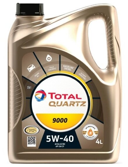 Моторное масло Total Quartz 9000 5W-40 синтетическое 4 л