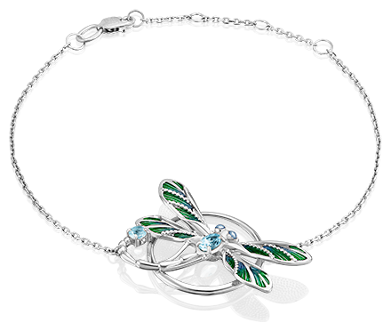 Браслет PLATINA jewelry из серебра 925 пробы с топазом 