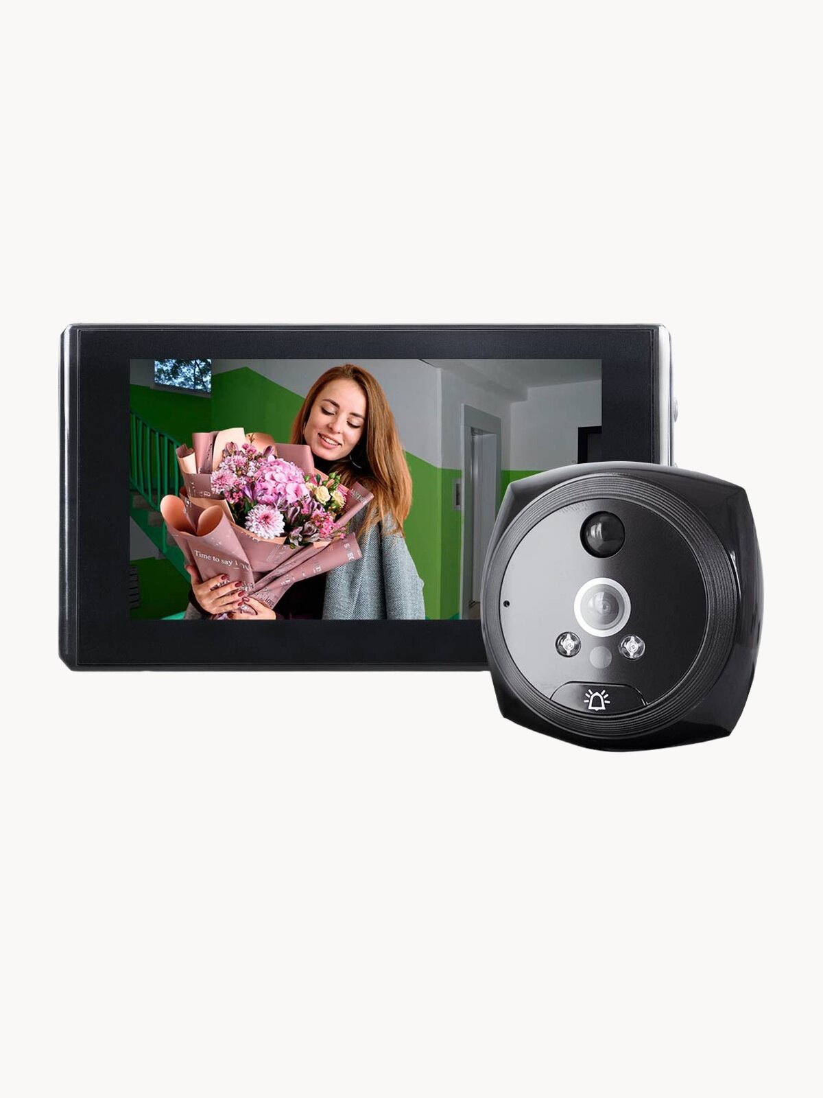 Видеоглазок для двери PS-link PDV-9 Black с записью на SD карту, звонком и датчиком движения