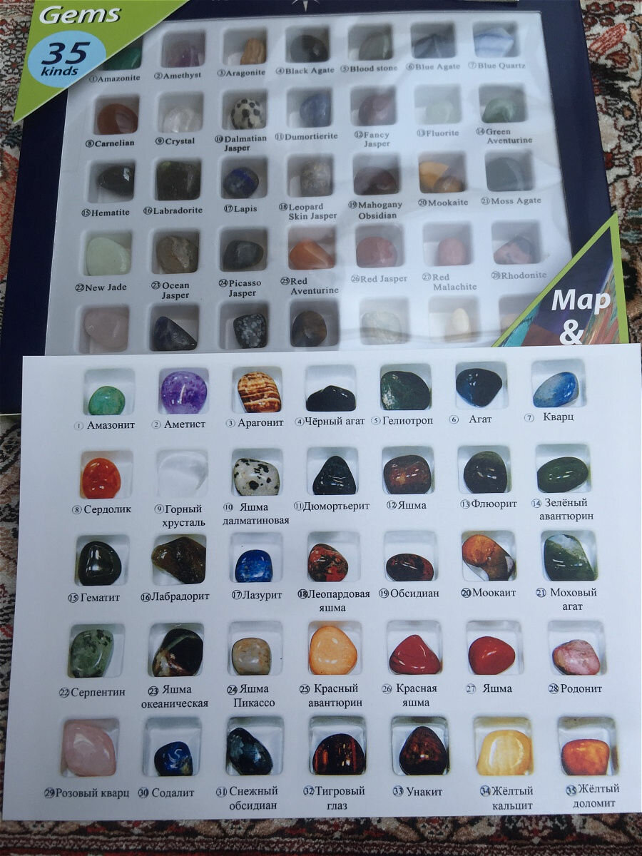 Коллекция минералов 35 натуральных камней - фотография № 3