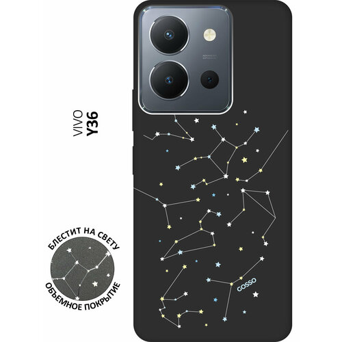 Матовый Soft Touch силиконовый чехол на Vivo Y36, Виво У36 с 3D принтом Constellations черный матовый soft touch силиконовый чехол на vivo y36 виво у36 с 3d принтом patriot черный