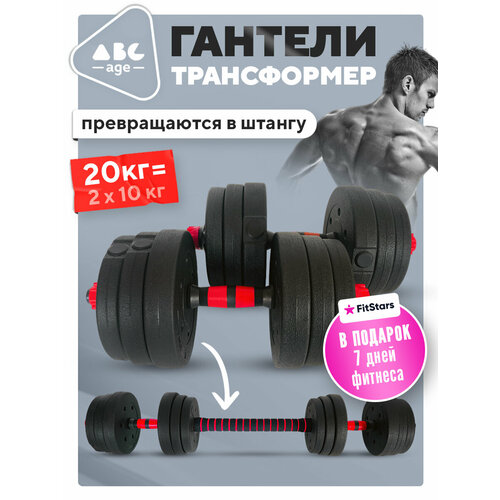 Набор разборных гантелей 20кг 2 гантели и гриф 3159₽