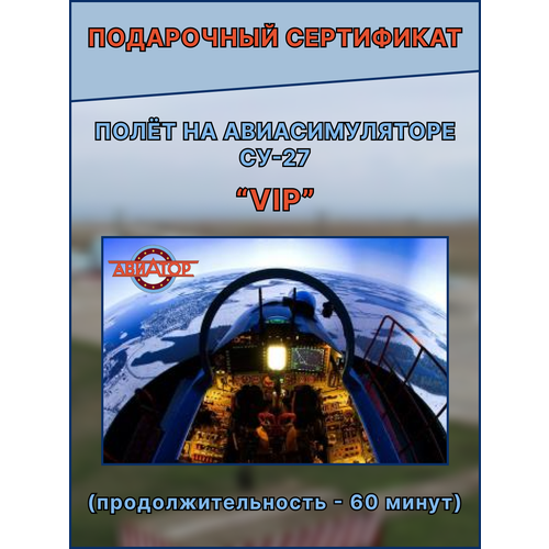 Подарочный сертификат на день рождения для мужчин и женщин, полет на авиатренажере истребителя Су-27 Москве, подарок впечатление, VIP 60 мин