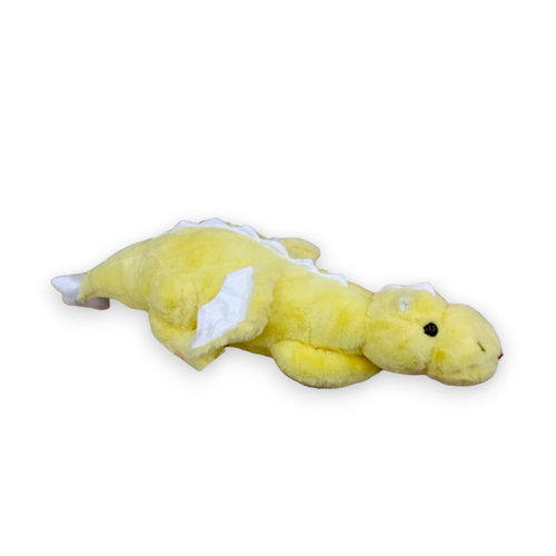 Мягкая игрушка Дракон лежачий с блестками на гребешке желтый 60 см