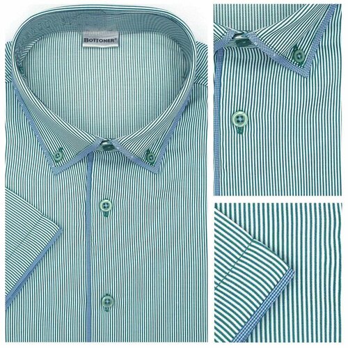 Рубашка Bottoner, размер M, бирюзовый, зеленый