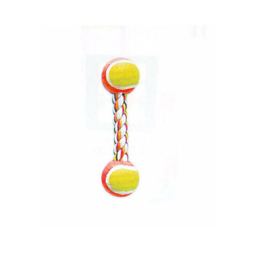 игрушка для собак веревка восьмерка узел 2 мяча 35 см Веревка (Triol) XJ0050 7 цветная 2 мяча 90-100г