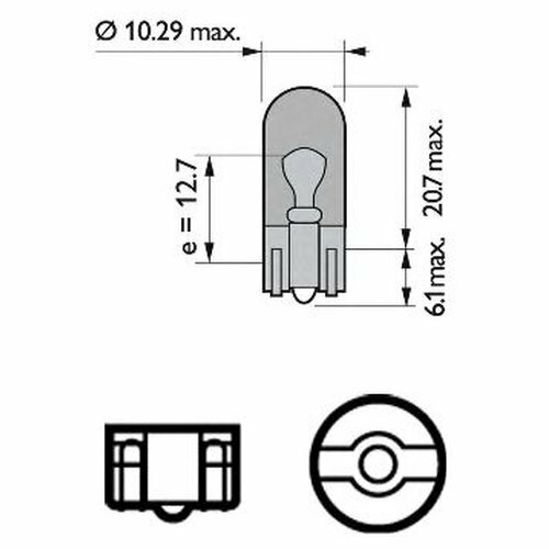 Лампа автомобильная накаливания Philips Vision 12396NAB2 WY5W 5W W21×95d