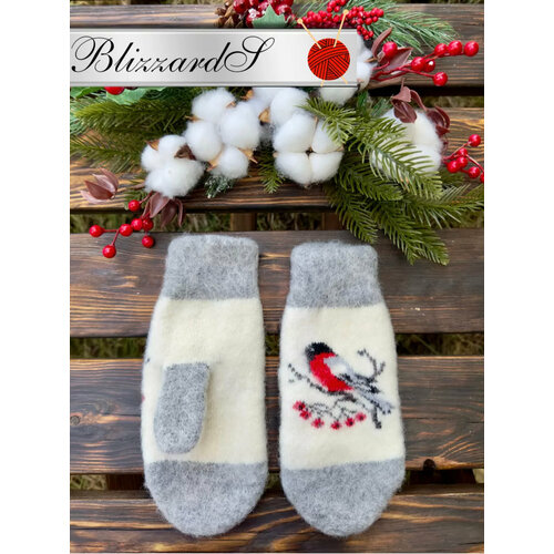 Варежки , демисезон/зима, шерсть, вязаные, утепленные, размер 6-8, мультиколор