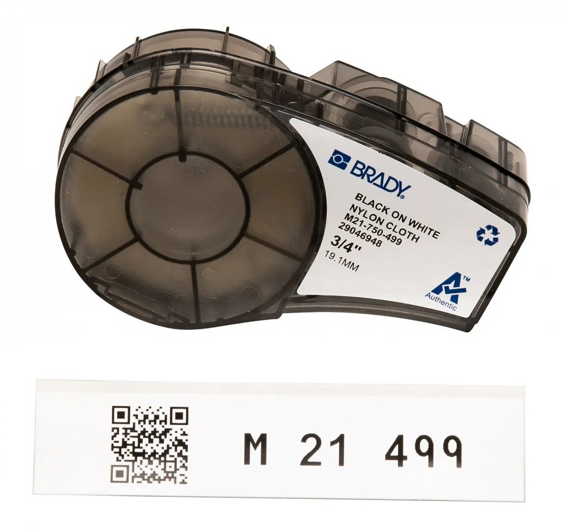 M21-750-499 лента Brady 19.05 мм/4.87 м, нейлон, черный на белом Weidmuller - фото №1