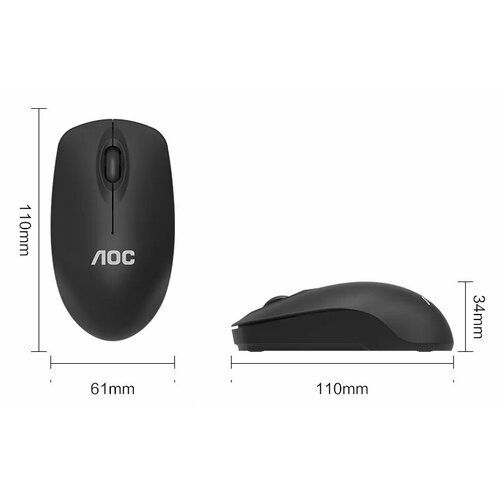 Беспроводная Мышь AOC MS320 2,4G Black (USB 2.0, 3btn, 1600 dpi)