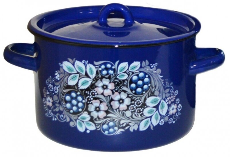 фото Кастрюля СтальЭмаль стальэмаль 1с16с/1 Голубика син. с зерн. 2,9л