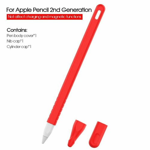 Защитный силиконовый чехол для Apple Pencil gen.2 красный