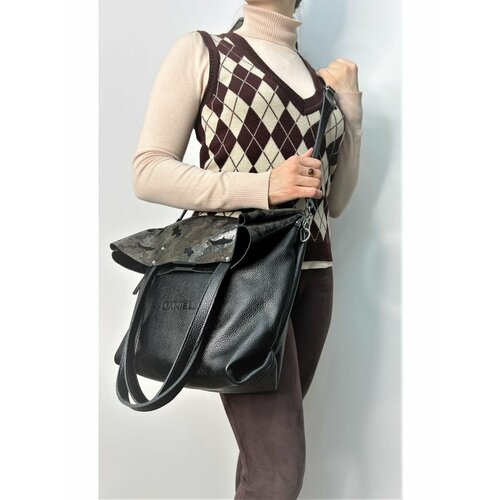 Сумка шоппер Daniel, черный / серый