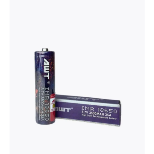 Аккумулятор AWT Li-Ion IMR18650, 3.7 В, 3500 мАч (35 А), высокотоковый, без защиты с высоким контактом картон