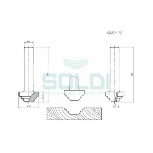 Фреза 00880-12 d 12mm PCD