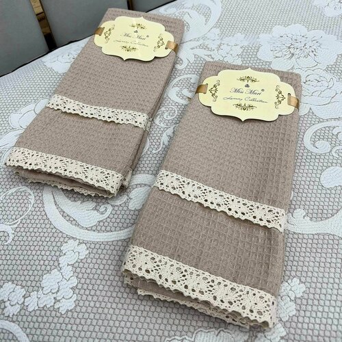 Набор полотенец для кухни Miss Mari Кружево (беж) 38х60