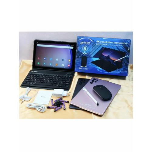Планшет WO 9 с клавиатурой мышкой стилусом 8512GB розовый 9190₽