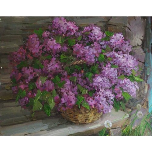 Картина Сирень 40х50 см холст масло ручная работа 34000₽