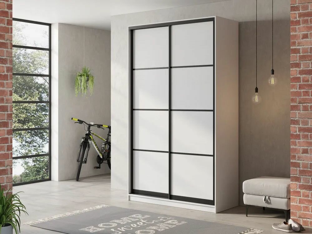 фото Шкаф-купе Лофт/Классика Белый , ЛДСП, С полками, штангой, для дома, дачи, спальни, гостиной, прихожей, 1000х2400х450, мебельный РАЙ