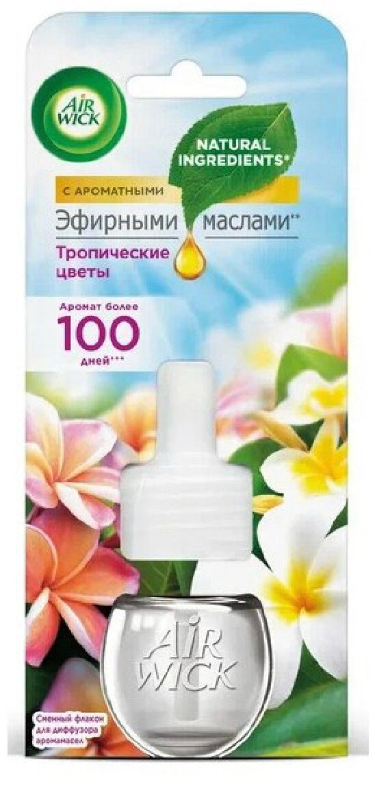 Air Wick Сменный флакон для электрического ароматического диффузора аромамасел Тропические цветы, 19 мл 1 шт.