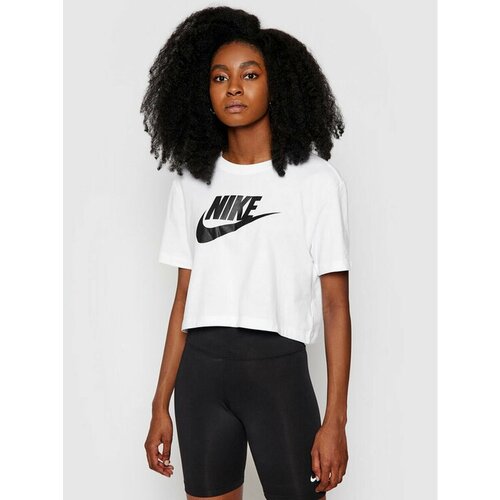 Футболка NIKE, размер L [INT], белый свитшот женский nike sportswear essential plus size оранжевый размер 56 58