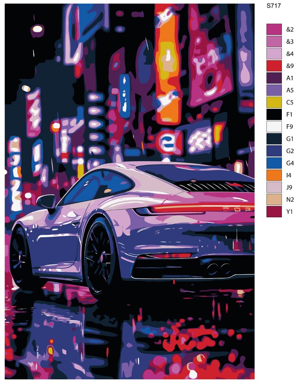 Картина по номерам BRUSHES-PAINTS "Спортивные машины в Японии" S-717 40x60 см
