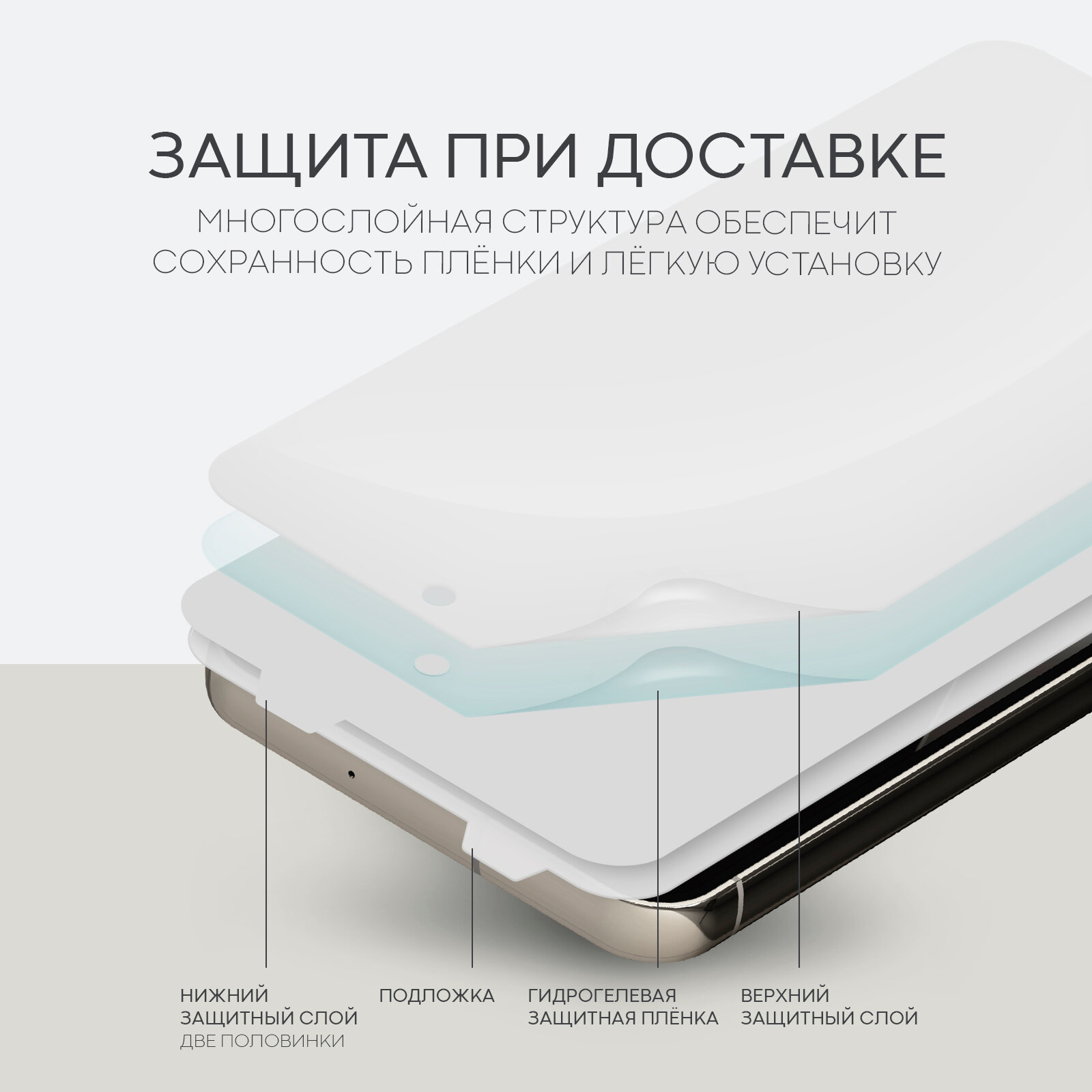 Пленка BROSCORP на Samsung S23 и S22 (Самсунг С23, С22), гидрогелевая прозрачная — фото 1