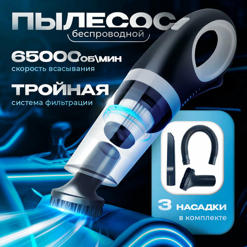 Пылесос Savlaro автомобильный мощный сухая уборка аккумуляторный 1200₽