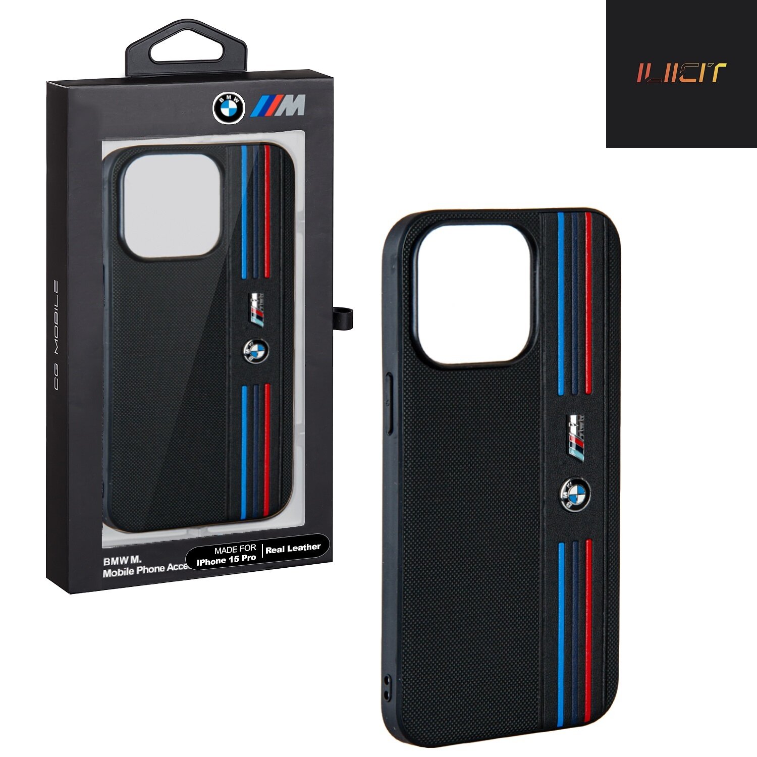 Чехол iPhone 15 Pro BMW PPMA, черный (IS014564)