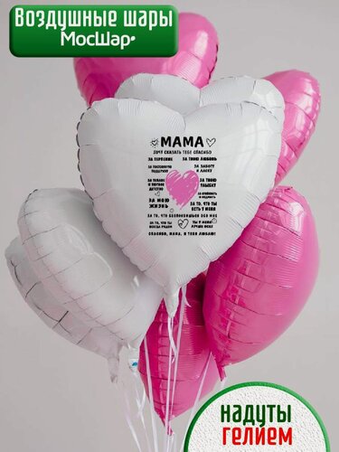 Изображение товара Воздушные шары МосШар "Маме теплые слова", фольга, наполнены гелием