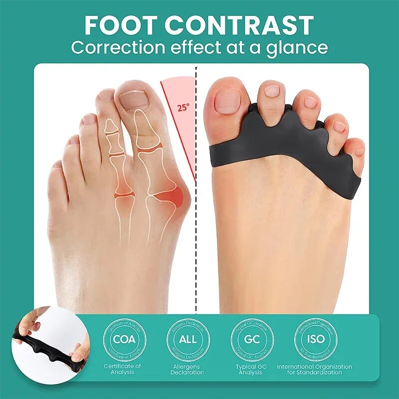 Изображение Ортопедические разделители пальцев ног DUTRIEUX из силикона, 1Pair-Black