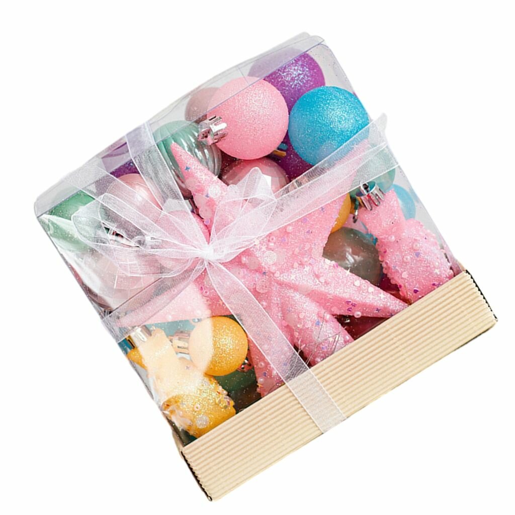 1 коробка разноцветных рождественских шариков macarons-подарочная коробка для набора красного цвета