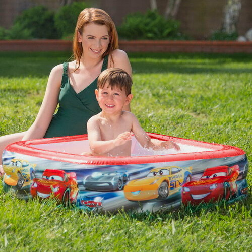 Изображение товара Детский бассейн с надувным дном Тачки 86*25 см, INTEX, 57101
