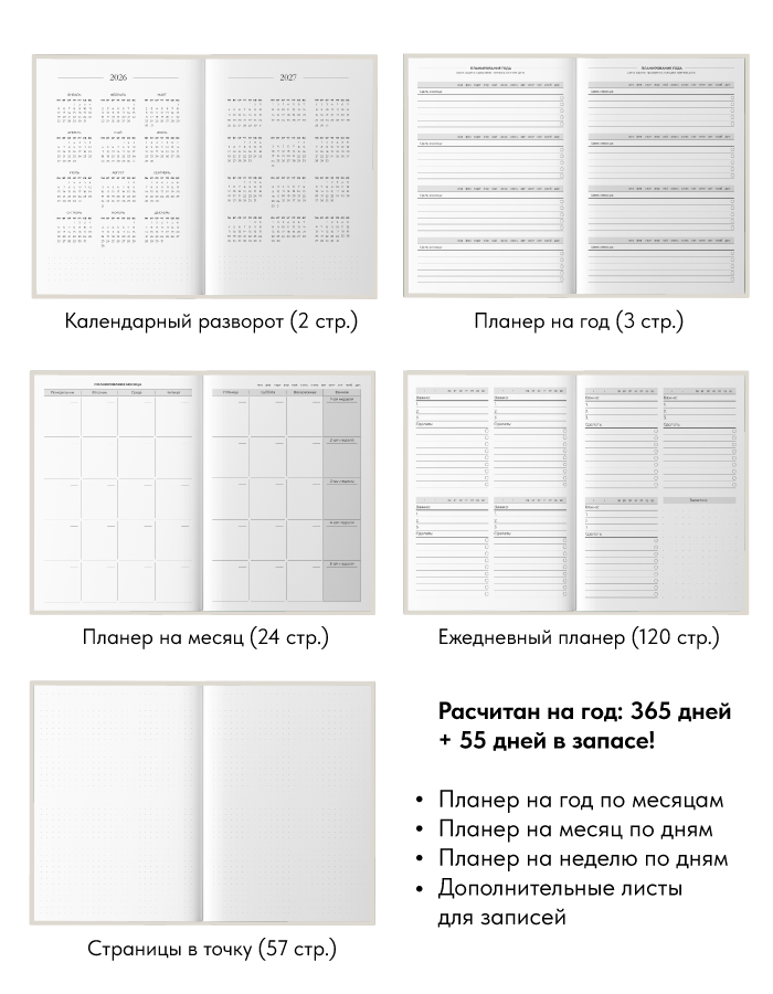 Еженедельник недатированный, планер на год, Coverlis — фото 1