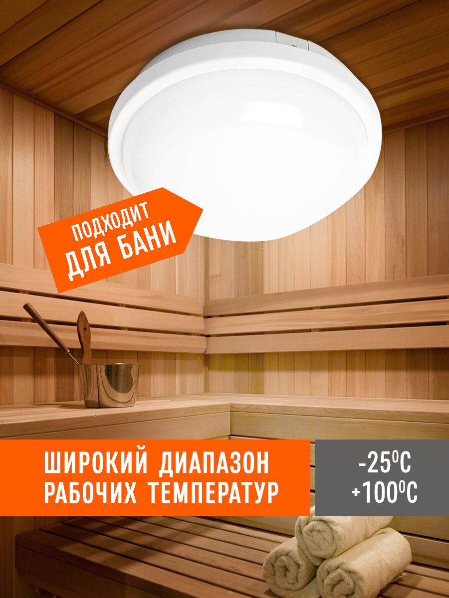 Настенно-Потолочные Светильники И Люстры Xiaomi Светильник светодиодный 20Вт, IP65 (221*72) круглый, (3000К/4000К/6500К). Влагозащищенный, термостойкий до 100 градусов.