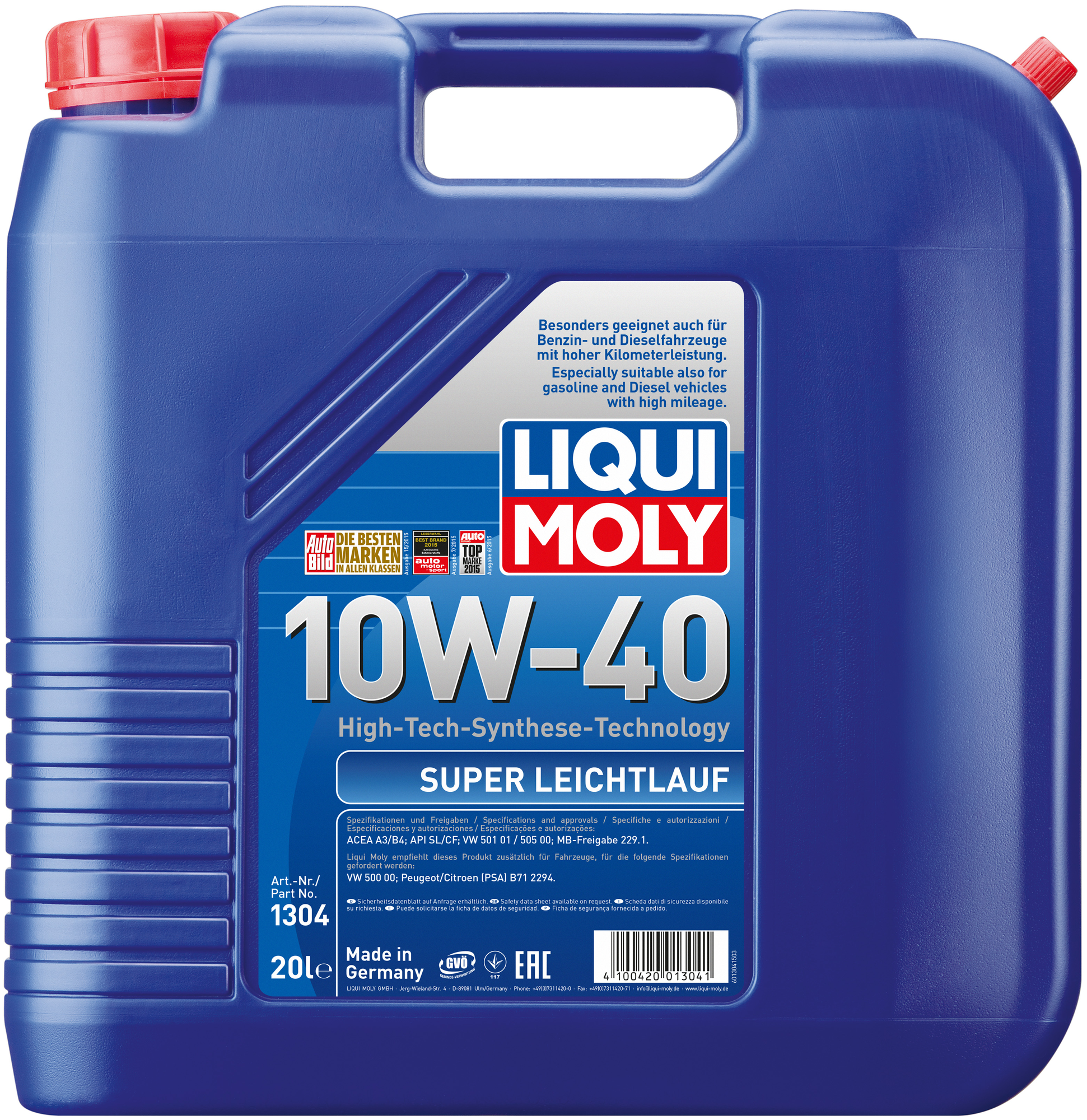 Моторное масло LIQUI MOLY Super Leichtlauf 10W-40 20 л