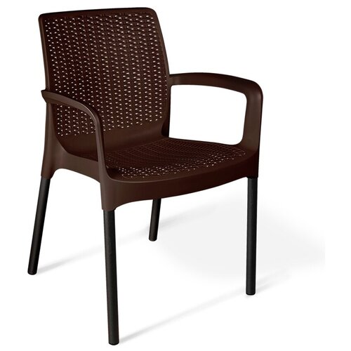 Плетеный стул SHT-S68 пластиковый коричневый