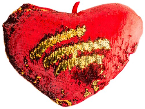 Декоративная подушка с пайетками хамелеон Сердце, мягкая валентинка, женщине, коллеге, маме, дочери, любимой девушке