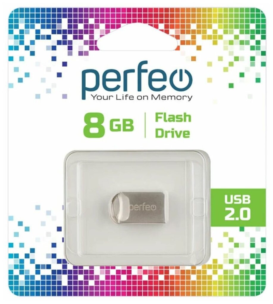 USB Flash Drive 8Gb - Perfeo M09 Metal Series PF-M09MS008