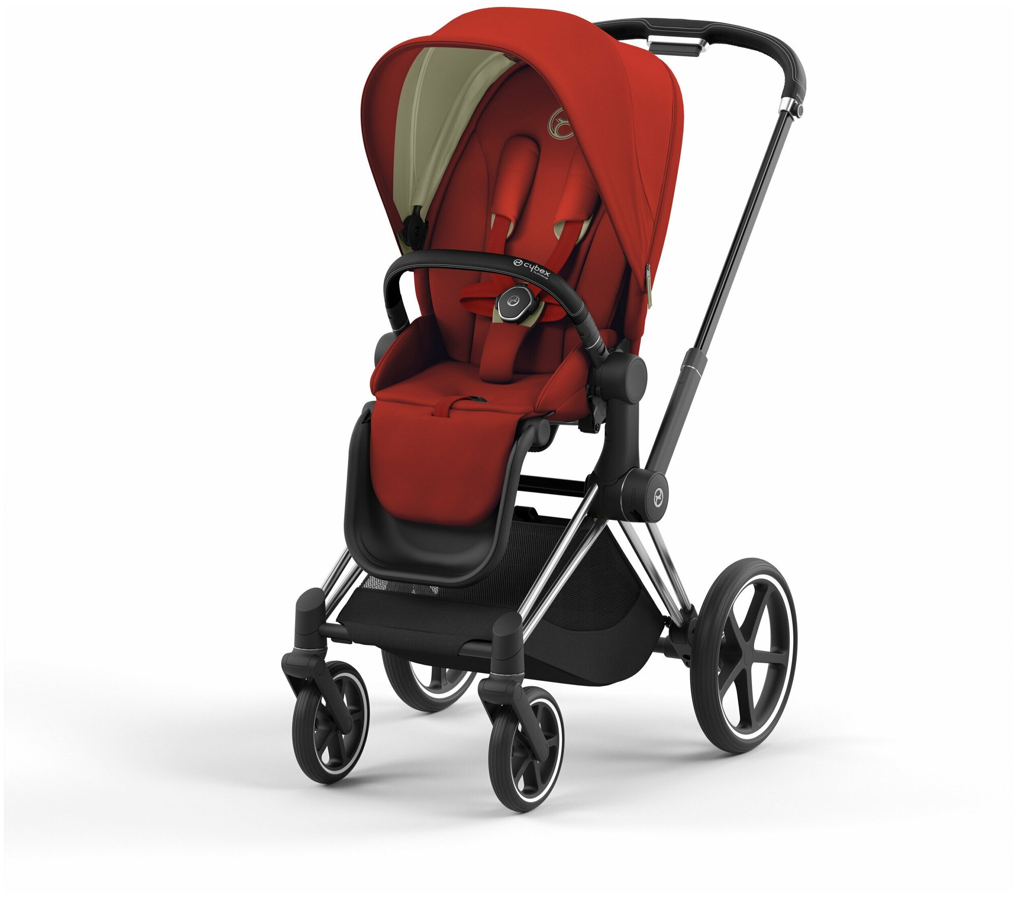 Прогулочная коляска Cybex Priam IV Autumn Gold на шасси IV Chrome black