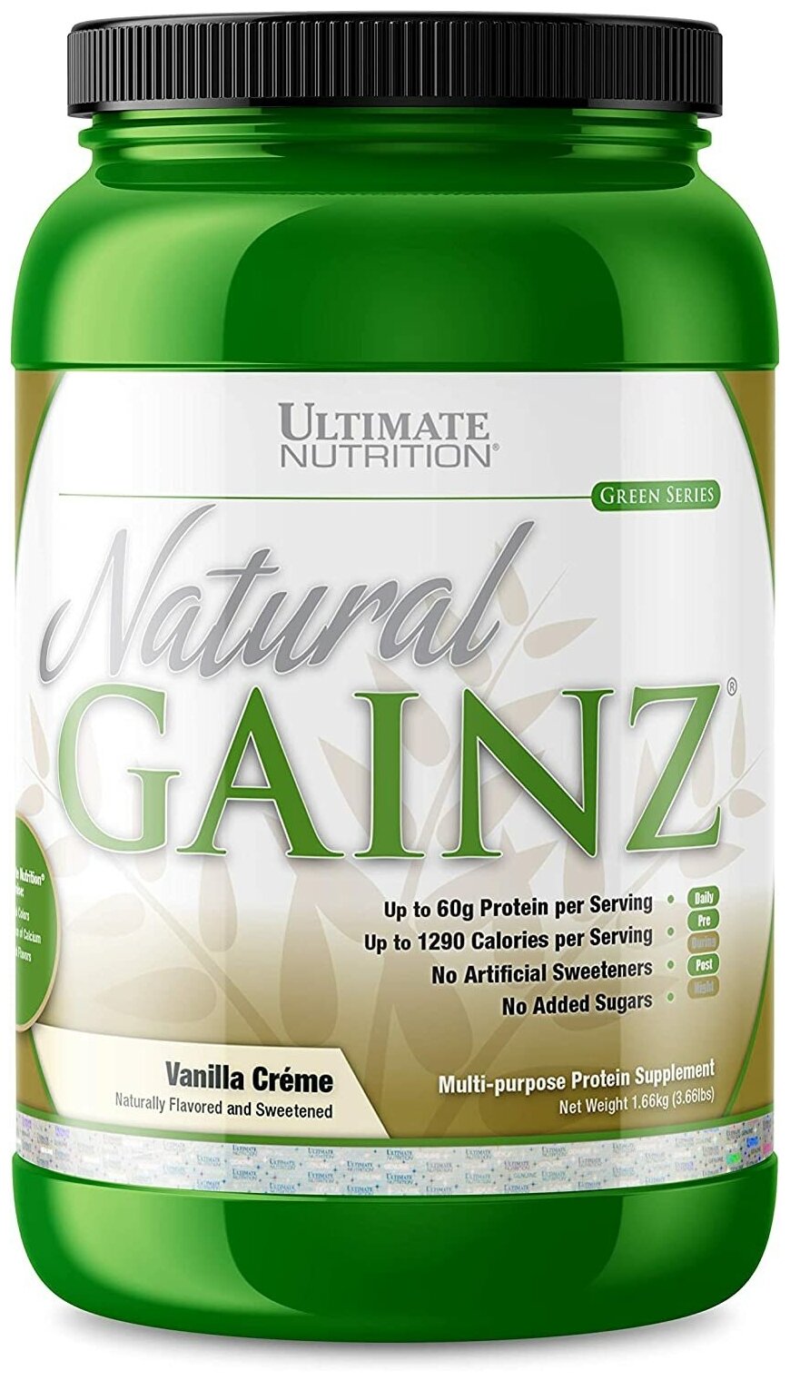 Гейнер Ultimate Nutrition Natural Gainz 1660 гр, Ванильный крем