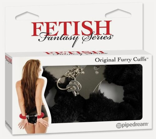 Изображение товара Меховые наручники-металл черные Fetish Fantasy Series Original Furry Cuffs Black