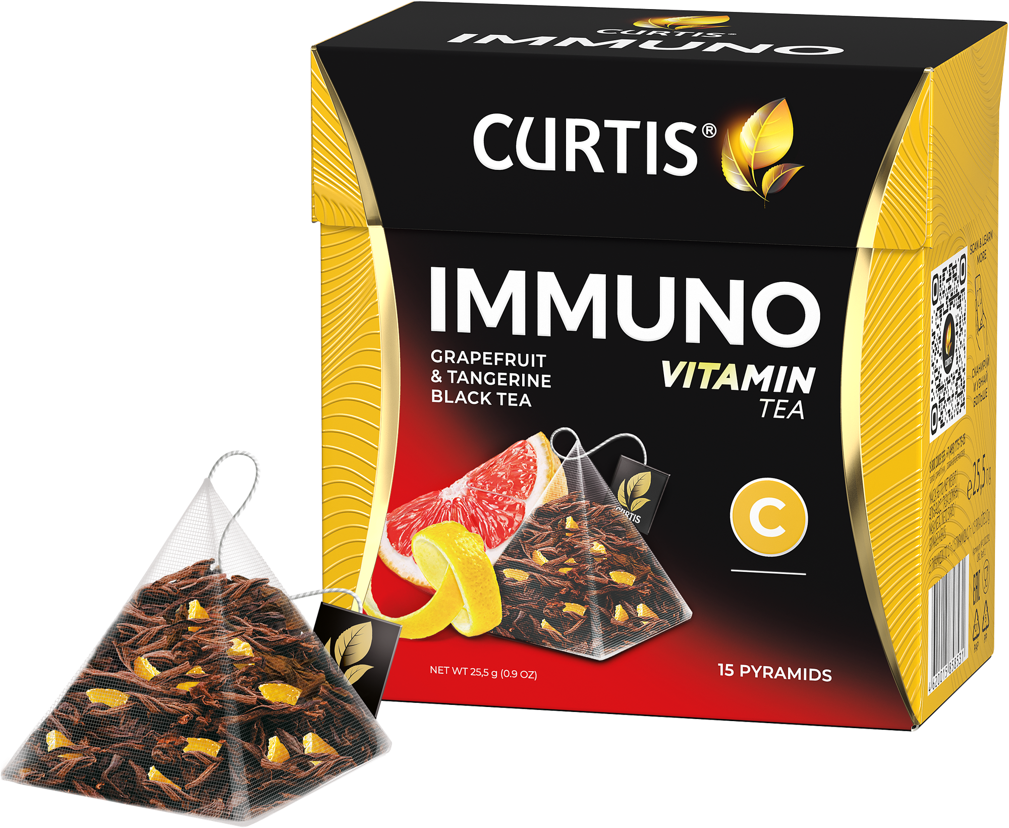 Чай черный Curtis Immuno с Цедрой лимона и апельсина 15*1.7г Май-Фудс - фото №4