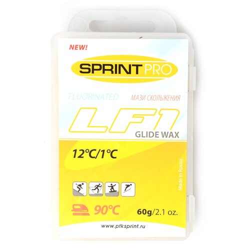 Мазь скольжения Sprint LF1 Yellow от +12C до +1C, вес 60г